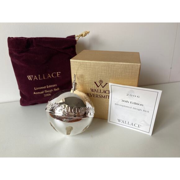 Vintage 2006 Wallace annual sleigh bell, Limited Edition ornament, silver plate - Picture 2 of 5